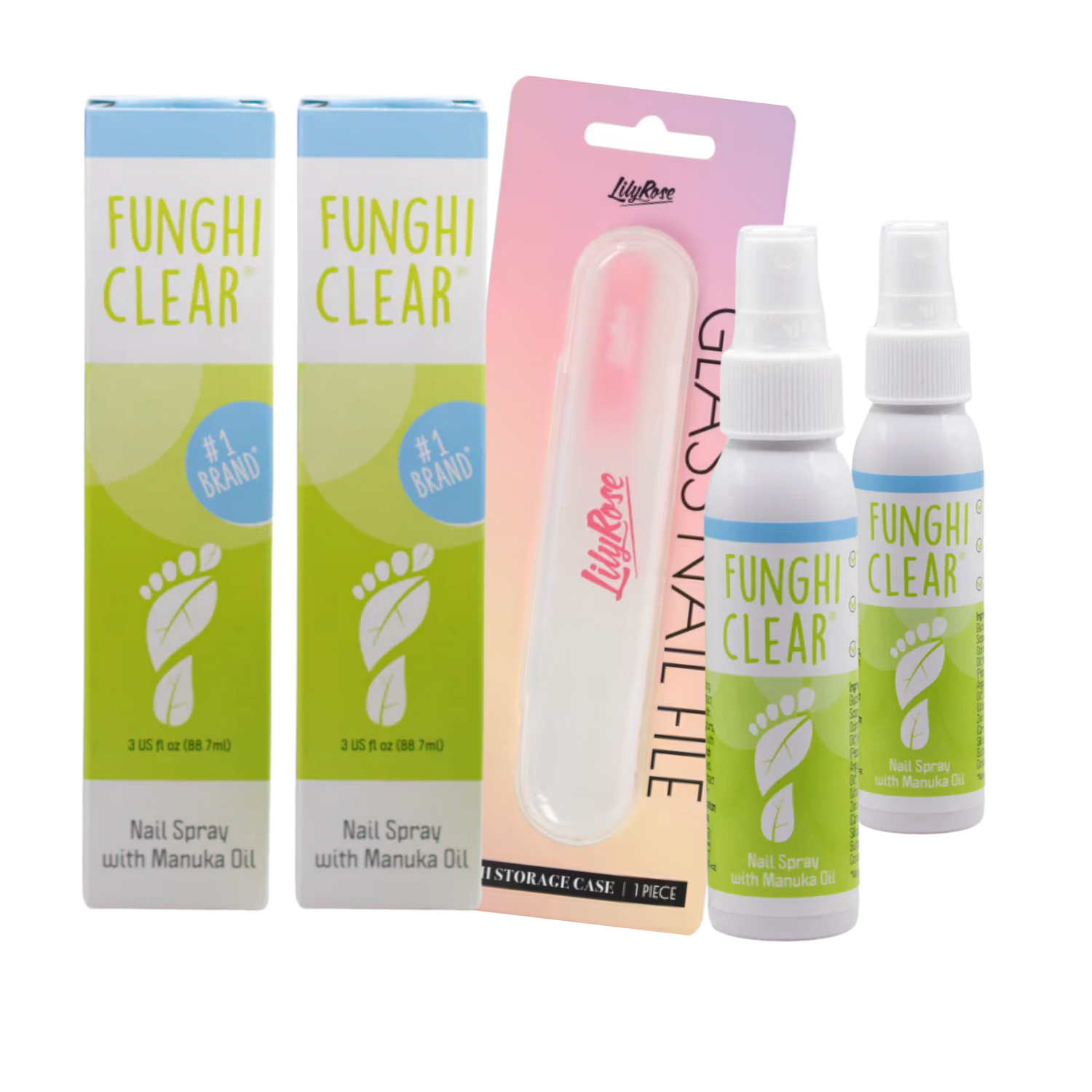 Funghi Clear 2x Set + Glasvijl met Opbergdoos