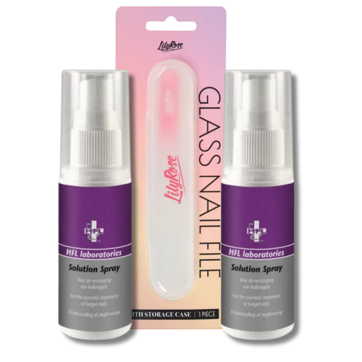 HFL Solutionspray 2x + Gratis Glasvijl met Opbergdoos